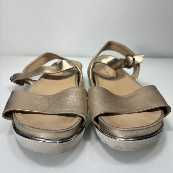 Wirth Metallic Gold Leather Adjustable Ankle Strap Sandals Size 42 - Picture 3 of 13